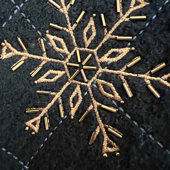 🎉HP🎉 Herman Geist Hand Beaded Snowflake Wool Jacket - Picture 8 of 11